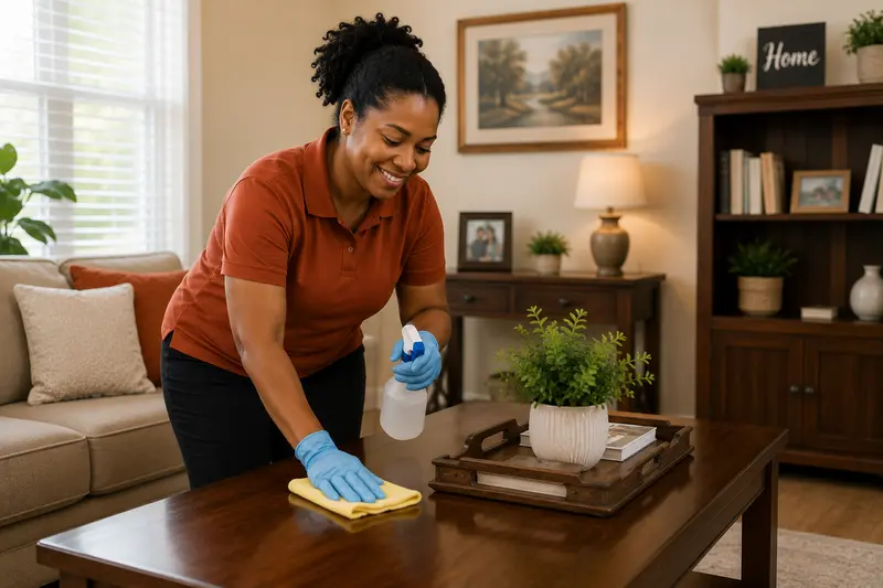 Bright, tidy living space ready for residents